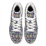 Tropical Zebra Giraffe Pattern Print High Top Leather Sneakers