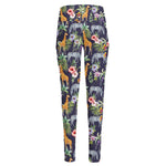 Tropical Zebra Giraffe Pattern Print High-Waisted Pocket Leggings