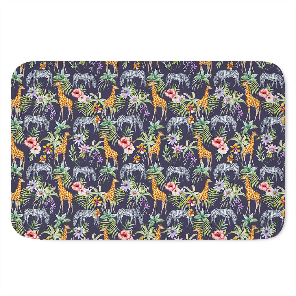 Tropical Zebra Giraffe Pattern Print Indoor Door Mat