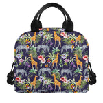 Tropical Zebra Giraffe Pattern Print Insulated Lunch Bag