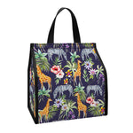 Tropical Zebra Giraffe Pattern Print Insulated Lunch Tote