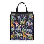 Tropical Zebra Giraffe Pattern Print Insulated Lunch Tote