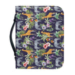 Tropical Zebra Giraffe Pattern Print Leather Bible Cover