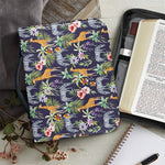 Tropical Zebra Giraffe Pattern Print Leather Bible Cover