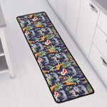 Tropical Zebra Giraffe Pattern Print Long Kitchen Mat