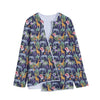 Tropical Zebra Giraffe Pattern Print Long Sleeve Short Coat