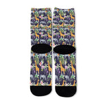 Tropical Zebra Giraffe Pattern Print Long Socks