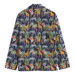 Tropical Zebra Giraffe Pattern Print Men's Blazer