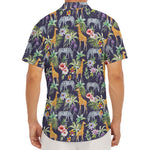 Tropical Zebra Giraffe Pattern Print Men's Deep V-Neck Shirt