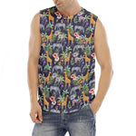 Tropical Zebra Giraffe Pattern Print Men's Fitness Tank Top