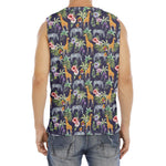 Tropical Zebra Giraffe Pattern Print Men's Fitness Tank Top