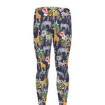 Tropical Zebra Giraffe Pattern Print Men's leggings