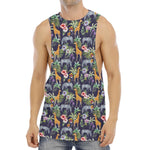 Tropical Zebra Giraffe Pattern Print Men's Muscle Tank Top