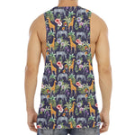 Tropical Zebra Giraffe Pattern Print Men's Muscle Tank Top