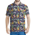 Tropical Zebra Giraffe Pattern Print Men's Polo Shirt