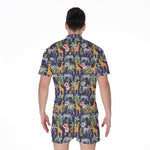 Tropical Zebra Giraffe Pattern Print Men's Rompers