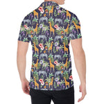 Tropical Zebra Giraffe Pattern Print Men's Shirt