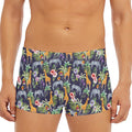 Tropical Zebra Giraffe Pattern Print Men's Short Boxer Briefs