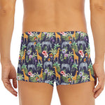 Tropical Zebra Giraffe Pattern Print Men's Short Boxer Briefs