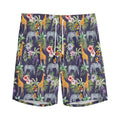 Tropical Zebra Giraffe Pattern Print Men's Athletic Shorts