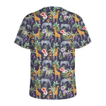 Tropical Zebra Giraffe Pattern Print Men's Sports T-Shirt