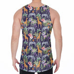 Tropical Zebra Giraffe Pattern Print Men's Velvet Tank Top