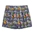 Tropical Zebra Giraffe Pattern Print Mesh Shorts