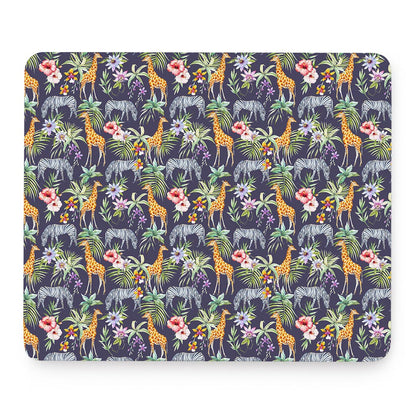 Tropical Zebra Giraffe Pattern Print Mouse Pad