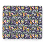 Tropical Zebra Giraffe Pattern Print Mouse Pad