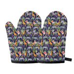 Tropical Zebra Giraffe Pattern Print Oven Mitts