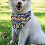 Tropical Zebra Giraffe Pattern Print Over The Collar Dog Bandana
