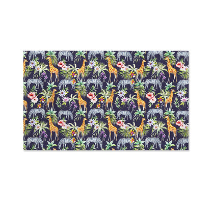 Tropical Zebra Giraffe Pattern Print Polyester Flag