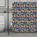 Tropical Zebra Giraffe Pattern Print Polyester Shower Curtain