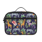 Tropical Zebra Giraffe Pattern Print Portable Lunch Bag