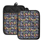 Tropical Zebra Giraffe Pattern Print Pot Holders With Pocket