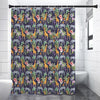 Tropical Zebra Giraffe Pattern Print Premium Shower Curtain