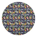 Tropical Zebra Giraffe Pattern Print Round Blanket