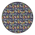 Tropical Zebra Giraffe Pattern Print Round Floor Mat