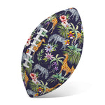 Tropical Zebra Giraffe Pattern Print Rugby Ball