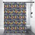 Tropical Zebra Giraffe Pattern Print Shower Curtain