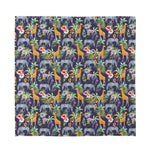 Tropical Zebra Giraffe Pattern Print Silk Bandana