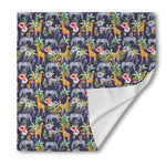 Tropical Zebra Giraffe Pattern Print Silk Bandana