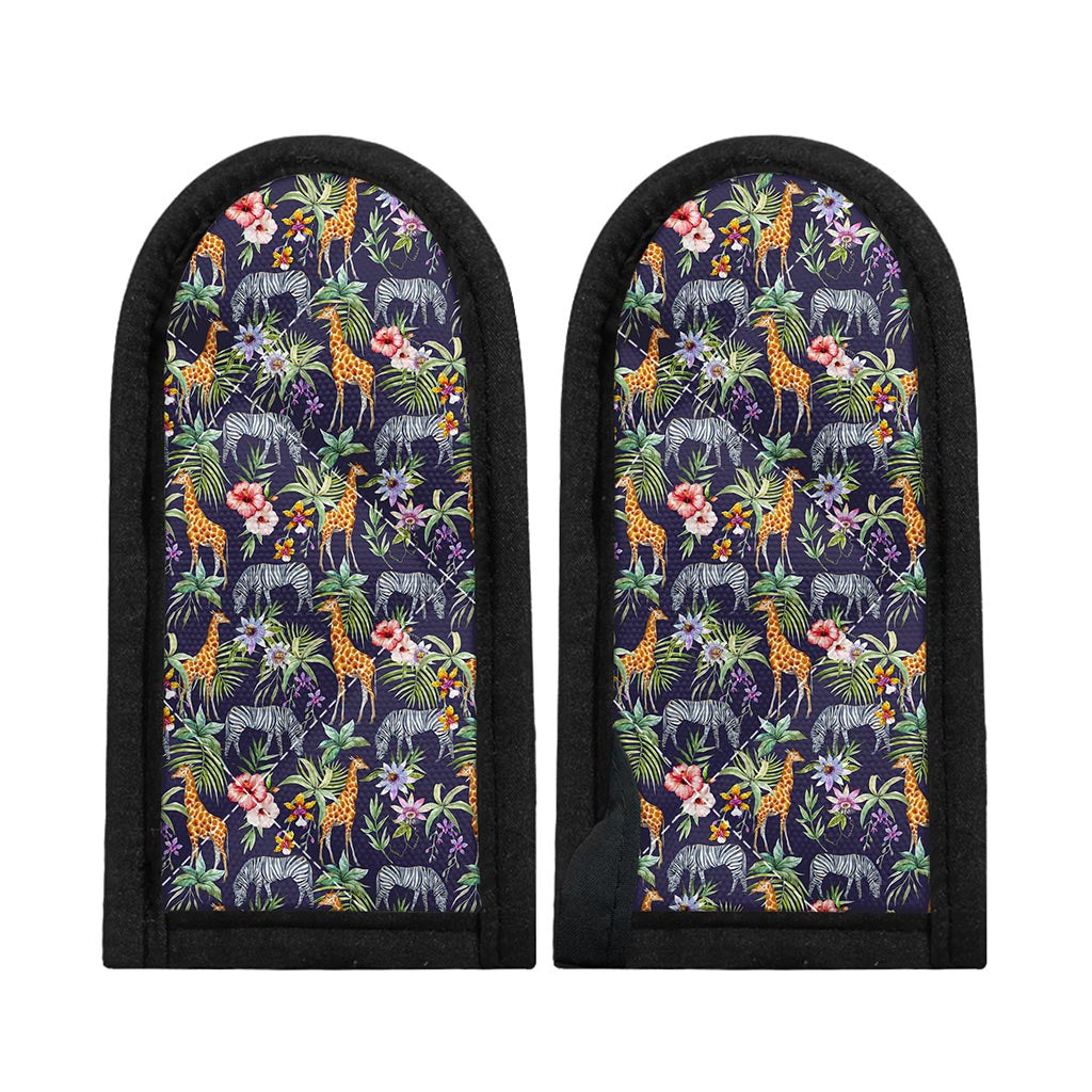 Tropical Zebra Giraffe Pattern Print Skillet Handle Cover