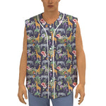 Tropical Zebra Giraffe Pattern Print Sleeveless Baseball Jersey