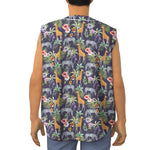 Tropical Zebra Giraffe Pattern Print Sleeveless Baseball Jersey