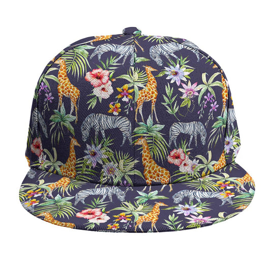 Tropical Zebra Giraffe Pattern Print Snapback Cap
