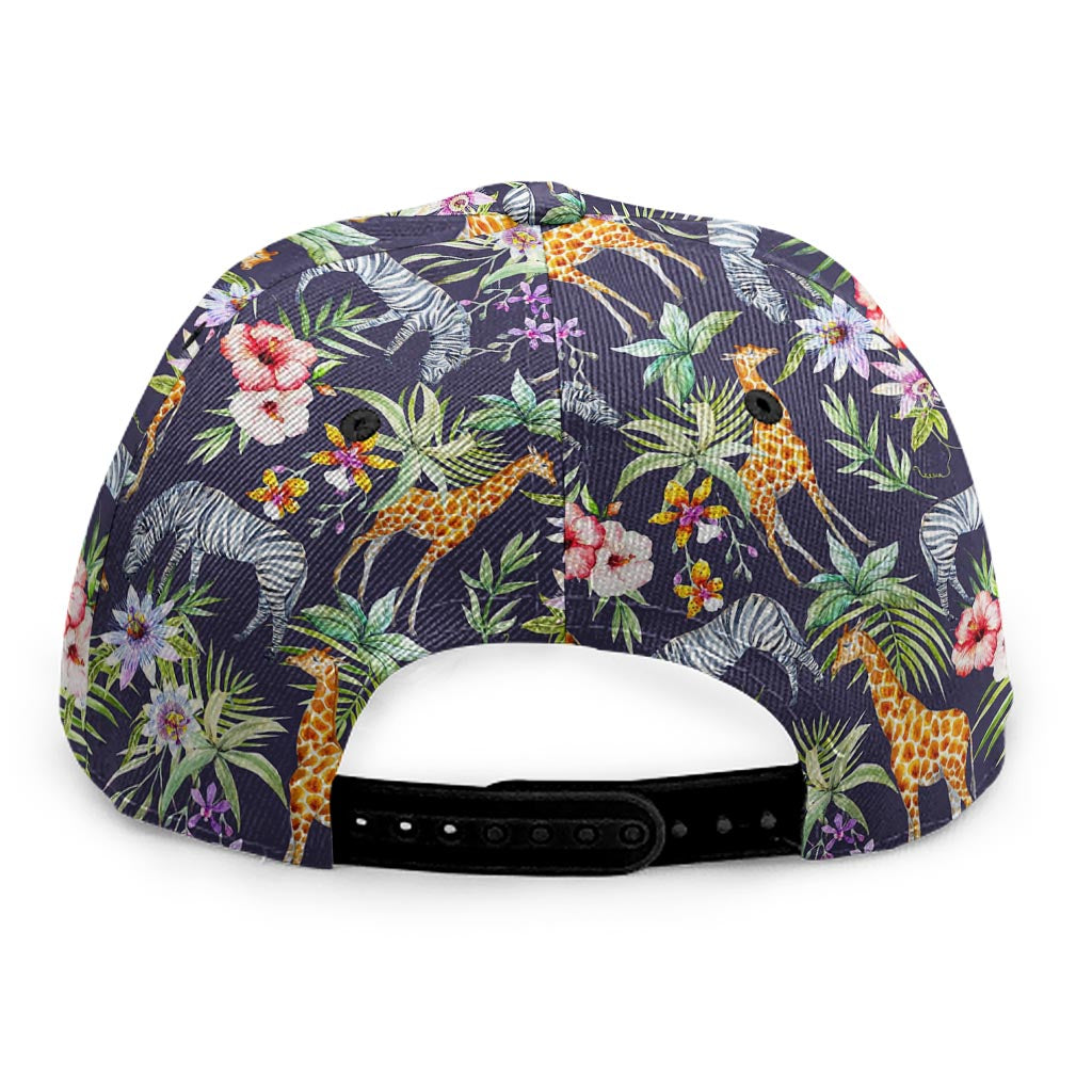 Tropical Zebra Giraffe Pattern Print Snapback Cap