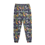 Tropical Zebra Giraffe Pattern Print Sweatpants