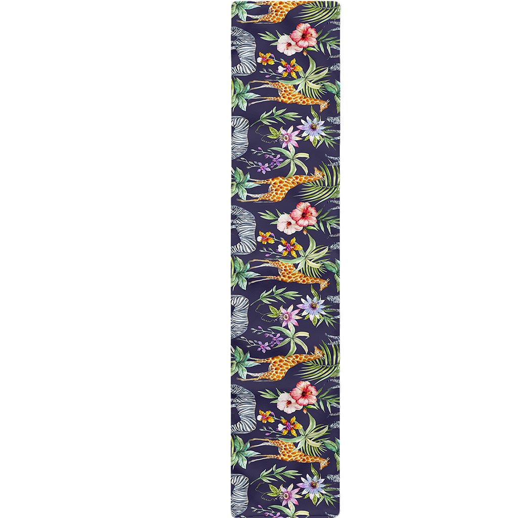 Tropical Zebra Giraffe Pattern Print Table Runner