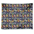 Tropical Zebra Giraffe Pattern Print Tapestry